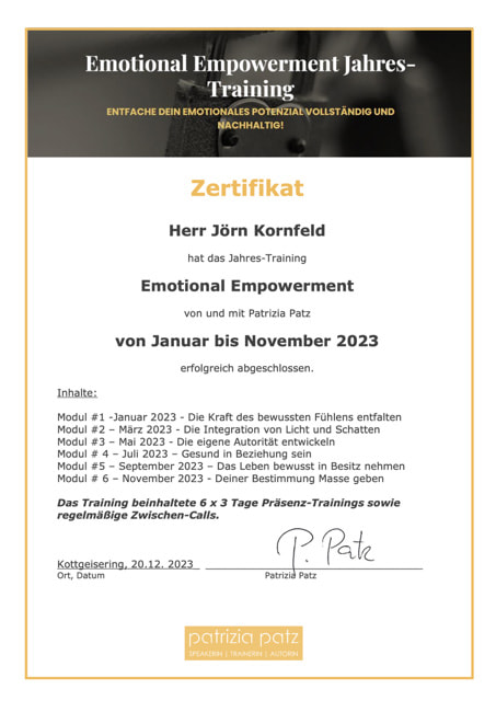 Emotional Empowerment Zertifikat